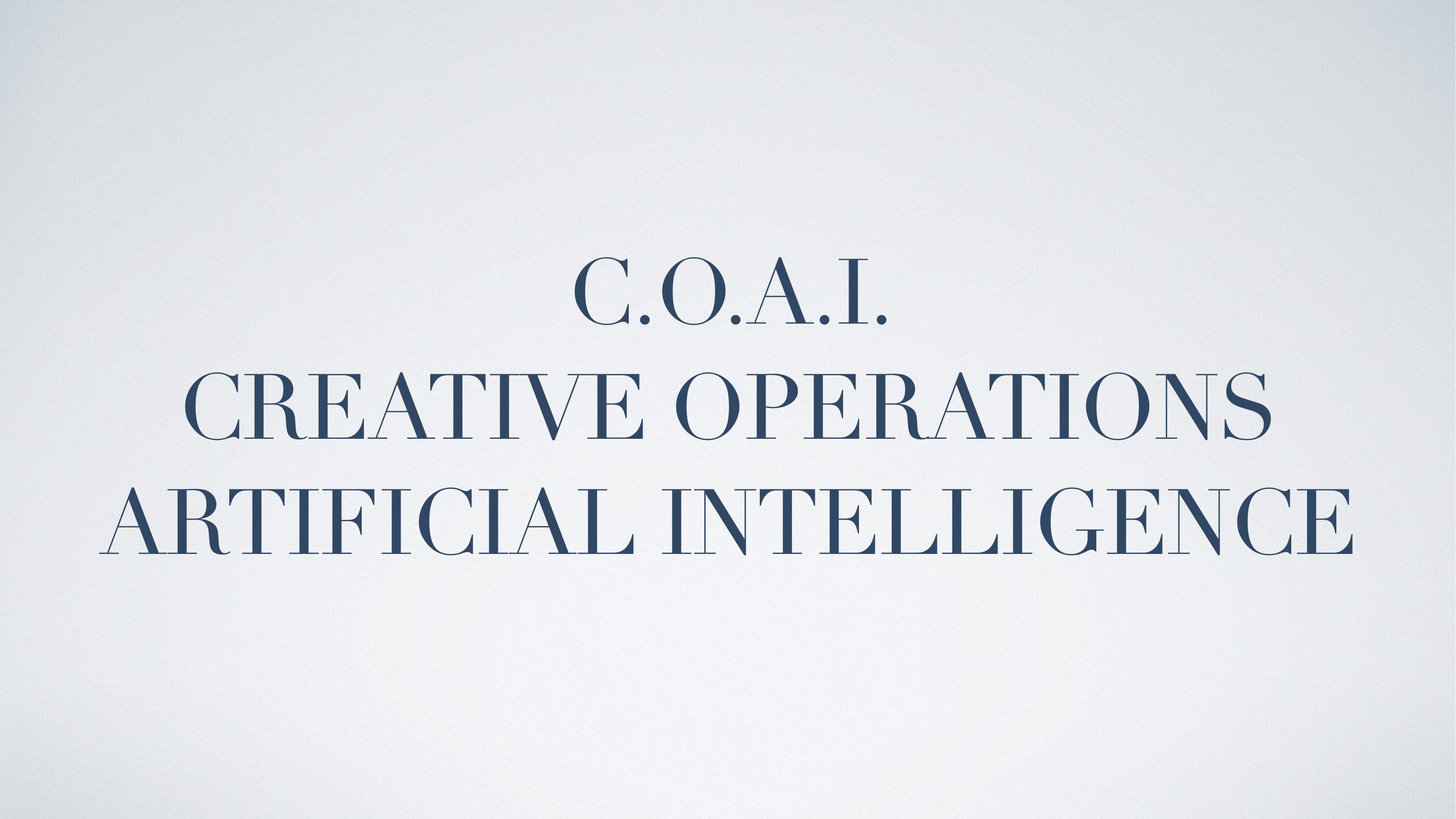 Slide 1 of Anna Delvey's COAI pitch deck