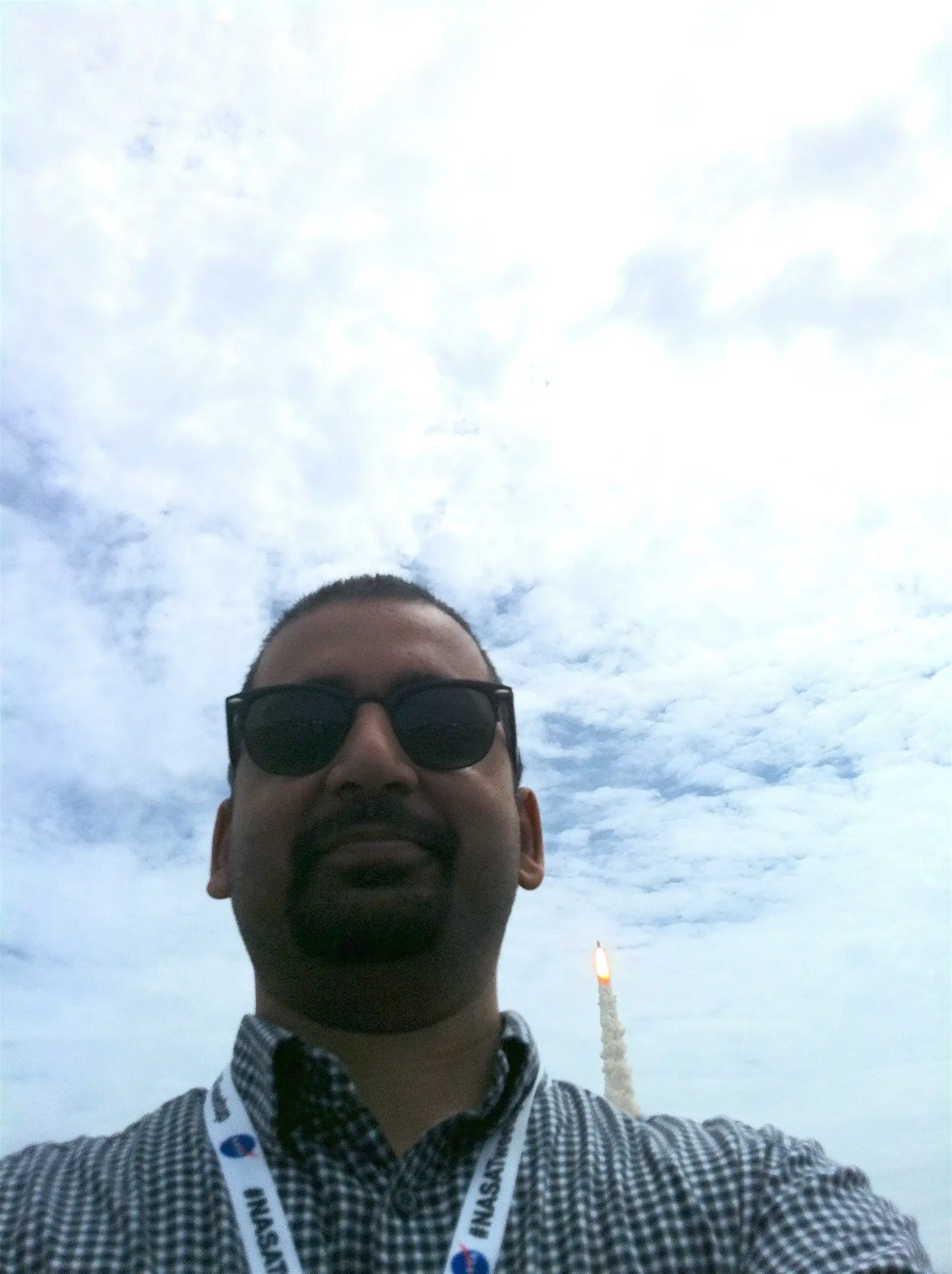 Me with Atlantis at launch Me and a space shuttle taking off