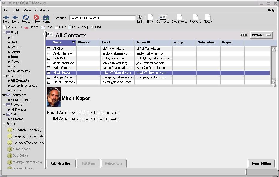 Open Source Application Foundation's Vista demonstration